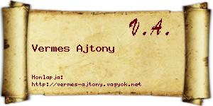 Vermes Ajtony névjegykártya